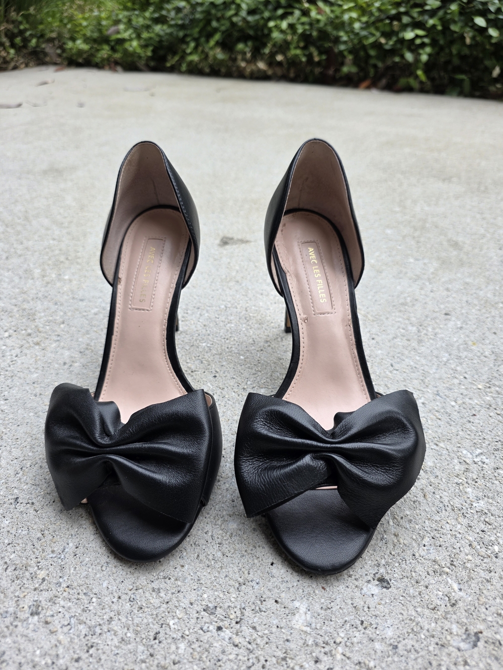 Avec Les Filles Black Bow Heels